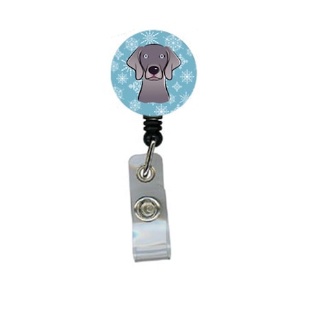 Teacher&Aposs Aid Snowflake Weimaraner Retractable Badge Reel TE2930035